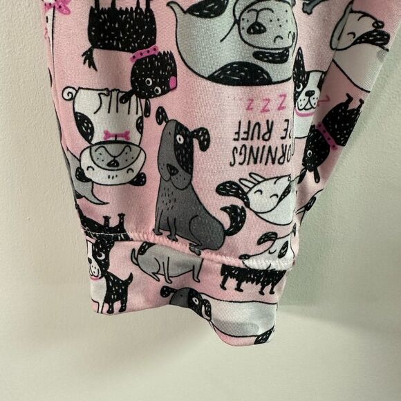 Secret Treasures Pink Gray Dog Ruff Pajama Jogger Set Size M (8-10) Super Soft - Picture 4 of 4